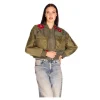 BOMBER CROPPED RICAMO