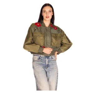 BOMBER CROPPED RICAMO